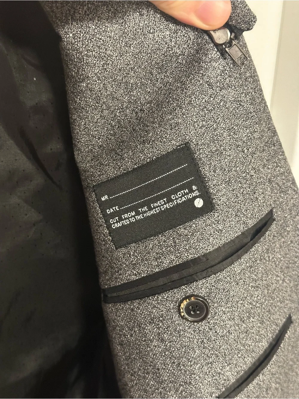 Bespoken 38R 100% Wool Removable Hoodie Grey Sport Coat Blazer